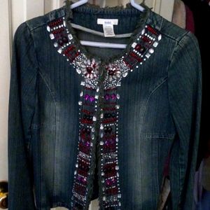 Beautiful beaded denim vintage jacket